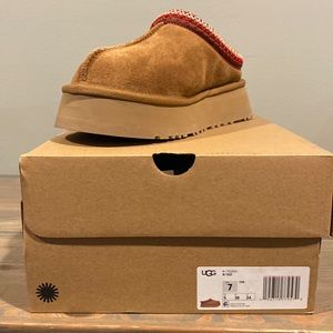 Brand New in box UGG® Tazz Suede Platform Slipper Clogs  in Chestnut   Size 7